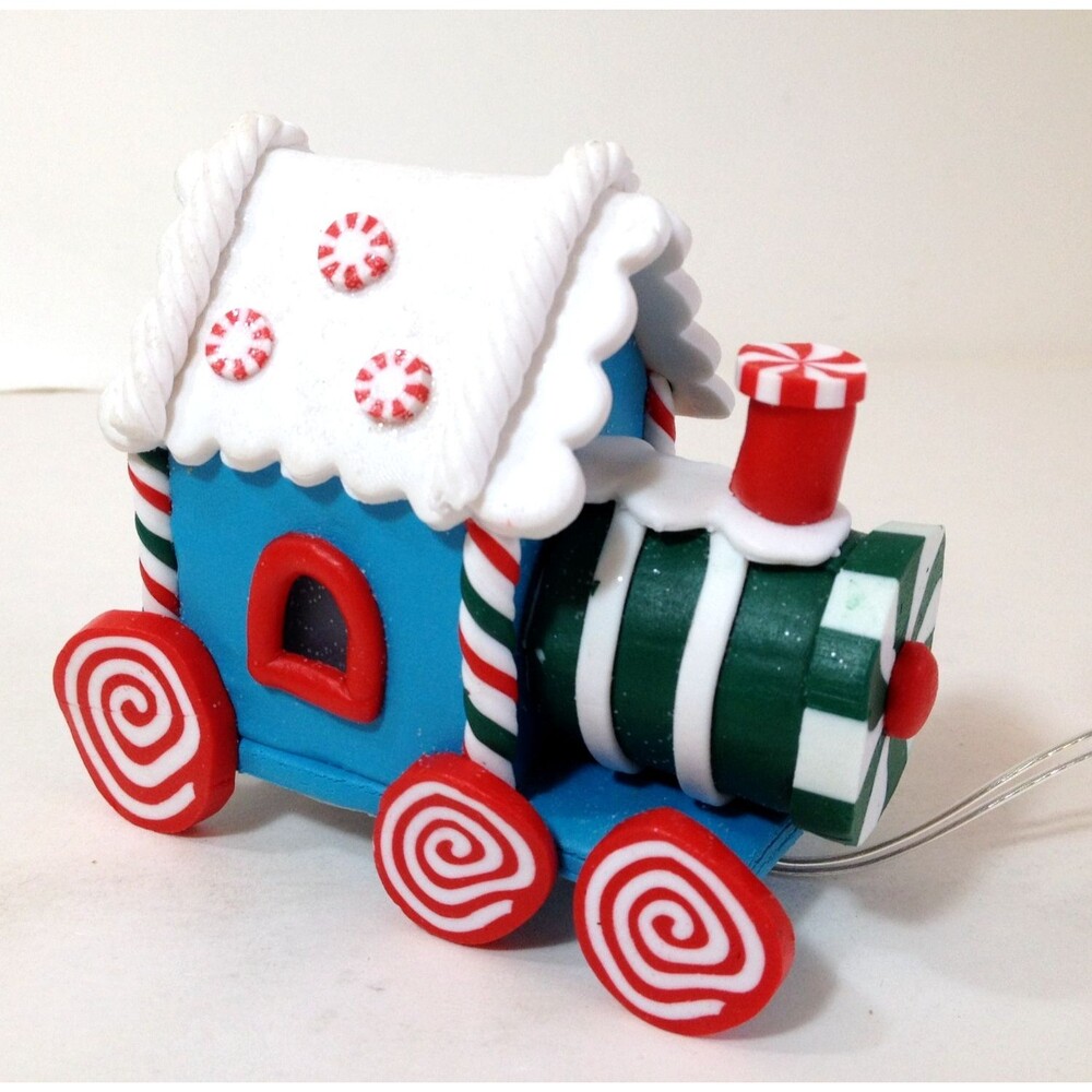 Gingerbread Train Locomotive Lights Up Christmas Decoration Table Top